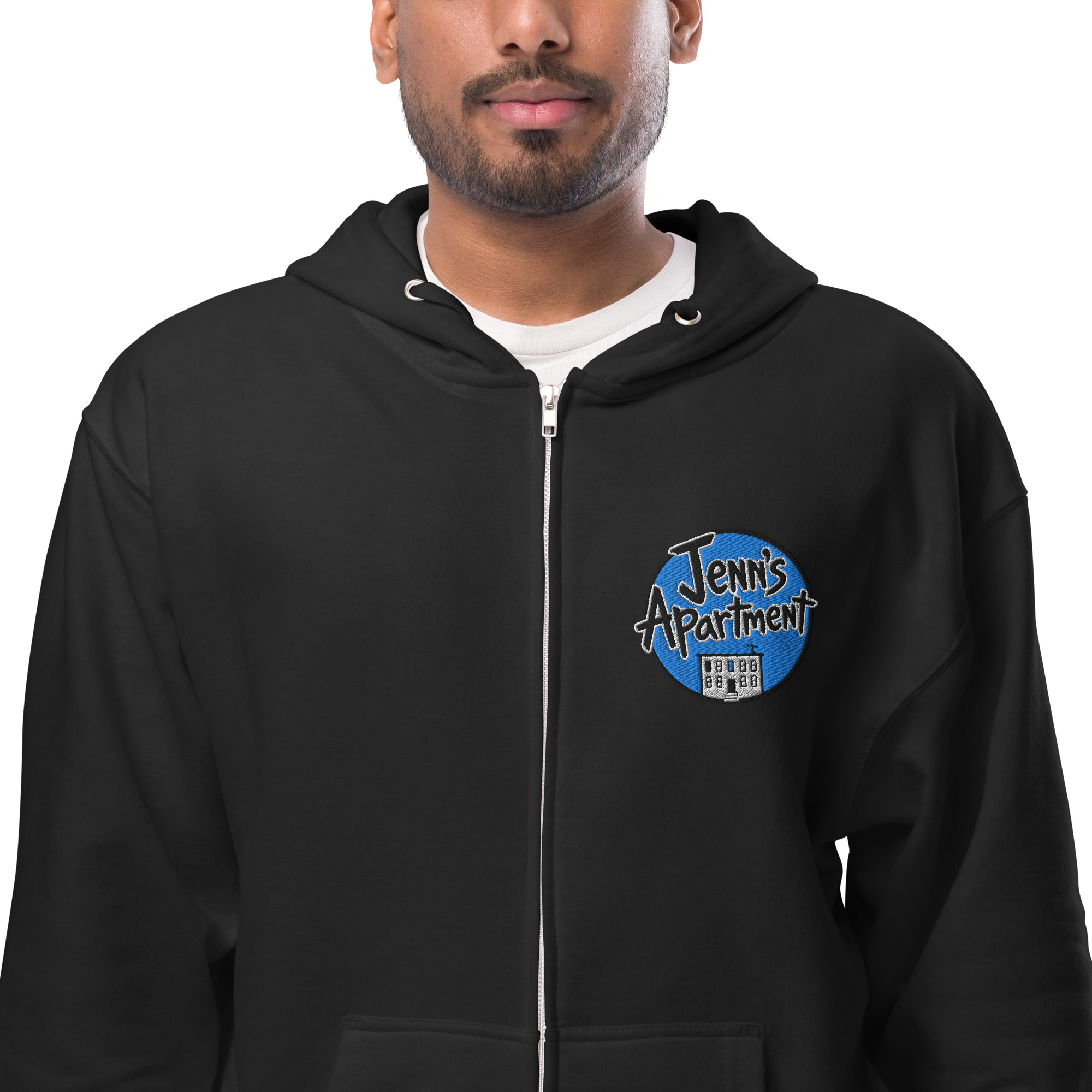 Rooftop Embroidery Zip Up Hoodie - Image 5