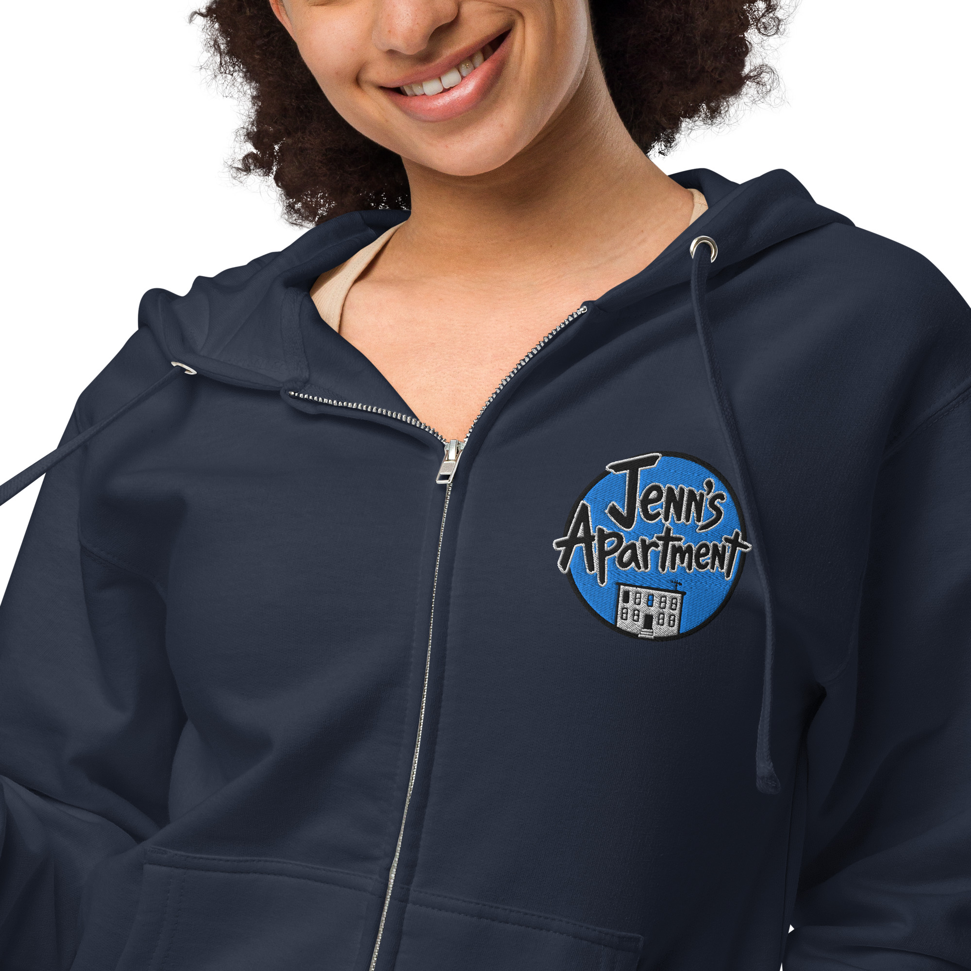 Rooftop Embroidery Zip Up Hoodie - Image 7